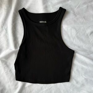 Black Ribbed Tank Top
